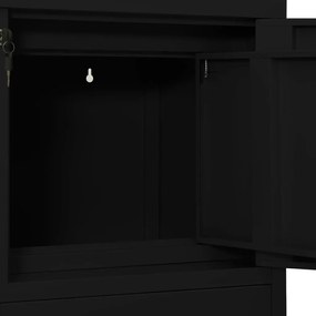 Armário de escritório 90x40x102 cm aço preto