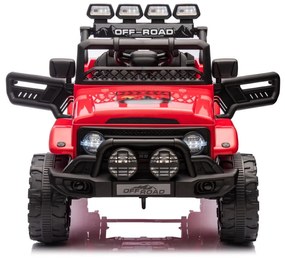 Jipe elétrico para Crianças 12V 4x4 Off-Road CLIMBER Rodas de espuma EVA, Assento Couro ecológico Vermelho