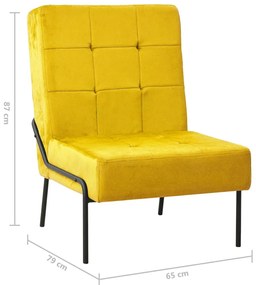 Cadeira de descanso 65x79x87 cm veludo amarelo mostarda