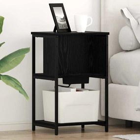 vidaXL Armário de Cabeceira 2 pcs Carvalho preto 38 x 31 x 61 cm