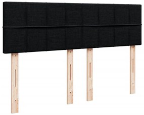 Cama com molas/colchão 160x200 cm tecido preto
