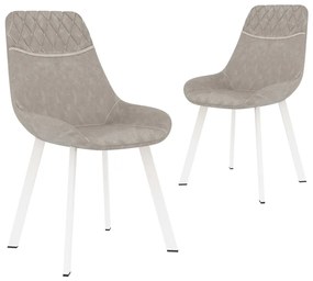 vidaXL Cadeiras de jantar 2 pcs couro artificial cinzento-claro