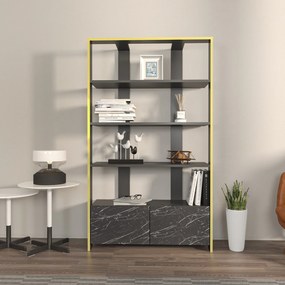 Estante Elena – Preto Mármore – 93,6 cm x 160 cm x 31,5 cm