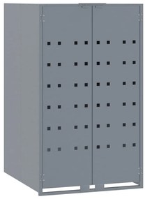 Abrigo para 4 caixotes do lixo 276x79x117 cm aço cinzento