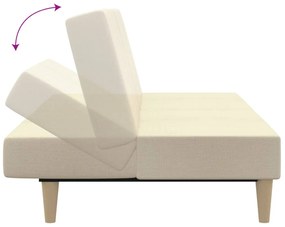 Sofá-cama de 2 lugares tecido cor creme