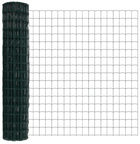 Cerca Euro com 7 Postes de Espeto 1.6x10 m Aço Galvanizado Verde