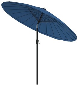 Guarda-sol de exterior c/ mastro alumínio 270 cm azul-ciano