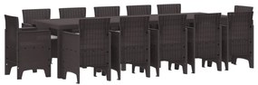 vidaXL Conjunto de Jantar para Jardim 13 pcs Marrom e Cinza claro