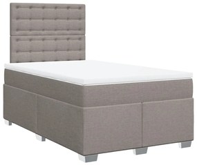 Cama boxspring c/ colchão 120x190cm tecido castanho-acinzentado