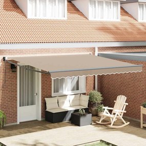 Toldo Retrátil Manual vidaXL Bege 400x300 cm