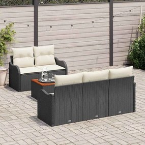 Conjunto de sofá de jardim com 6 peças e almofadas da