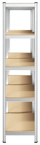 Prateleiras de armazenamento de 5 camadas 2 pcs aço prateado