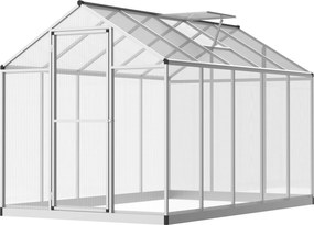Estufa de Jardim Outsunny 3 x 2 m Alumínio Policarbonato 5,5 m² Fundação Lucarne Porta fecho | Aosom Portugal