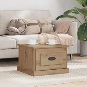 vidaXL Mesa de centro with Drawer carvalho artisiano 50 x 50 x 35 cm