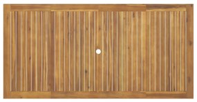 7 pcs conjunto de jantar para jardim madeira de acácia maciça