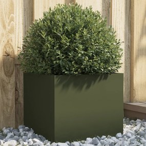vidaXL Vaso/floreira 32x30x29 cm aço verde azeitona