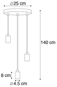 Candeeiro de suspensão Art Déco dourado - Facil 3 Design,Moderno