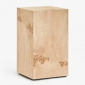 Mesa Auxiliar Quadrada 35x35 Cm Em Mdf Girolami Castanho Madeira De Raiz - Sklum