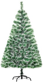 HOMCOM Árvore de Natal Artificial 150cm com 416 Ramos e Suporte de Metal Decoração Interior Sala de Estar Festas Ø75x150cm Verde