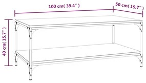 Mesa de centro 100x50x40 cm derivados de madeira preto