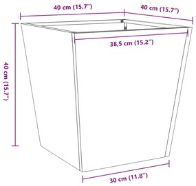 Vaso/floreira de jardim 40x40x40 cm aço branco