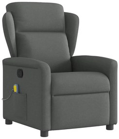 vidaXL Poltrona reclinável de massagem em tecido cinza escuro