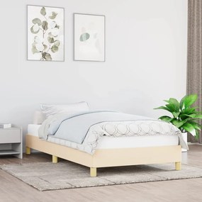 Estrutura de cama 90x200 cm tecido cor creme