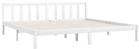 Estrutura de cama 200x200 cm pinho maciço branco