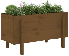 Canteiro elevado jardim 101x50x57 cm pinho maciço castanho-mel