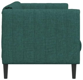 Sofá de 3 lugares tecido verde-escuro