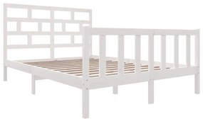 Estrutura de cama 160x200 cm madeira de pinho maciça branco