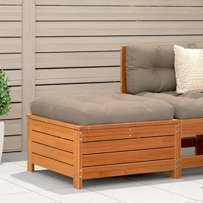 vidaXL Apoio de pés p/ jardim c/ almofadões pinho maciço castanho-mel
