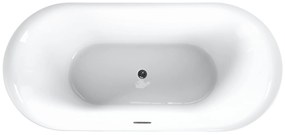 Banheira autónoma oval 150 cm em branco CARRERA Beliani