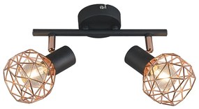 Projetores modernos pretos com cobre 2-luzes - Mesh Design,Moderno