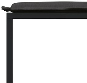15 pcs conj. de jantar p/ jardim c/ almofadões textilene preto
