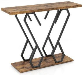 Mesa de console de mármore sintético com apoios de pés ajustáveis - branca