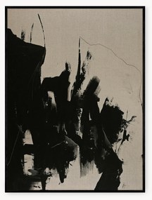 Quadro em tela pintado à mão com moldura em madeira Without