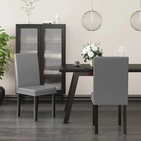 vidaXL Cadeiras de jantar 2 pcs PVC cinzento