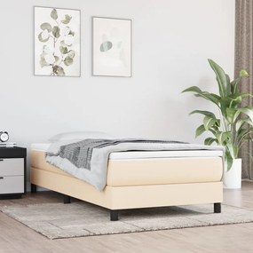 347739 vidaXL Colchão de molas ensacadas firmeza média 100x200x20 cm tecido cor creme