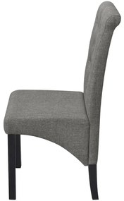 Cadeiras de jantar 2 pcs tecido cinzento-claro