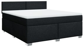 Cama com molas/colchão 180x200 cm tecido preto