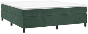Estrutura de cama sem colchão 160x200 cm veludo verde-escuro