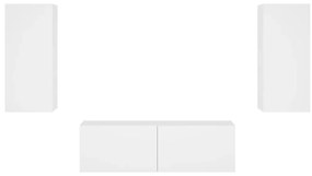3 pcs móveis de parede para TV com luzes LED branco