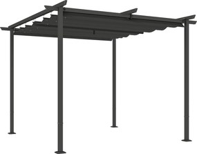 Outsunny Pérgola de jardim 3 x 3 m com teto ajustável, estrutura metálica, proteção UPF30+, toldo para varanda e terraço, cinza escuro | Aosom Portugal