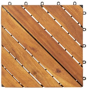 Ladrilhos de terraço 20 pcs 30x30 cm acácia maciça castanho