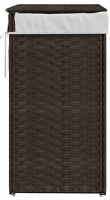 Cesto p/ roupa suja c/ tampa 46x33x60cm vime PE castanho-escuro
