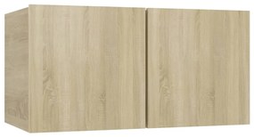 8pcs conjunto móveis de TV derivados de madeira carvalho sonoma