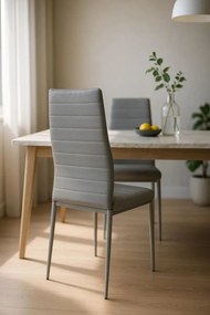 Pack 4 Cadeiras Lauter Couro Sintético - Cinza claro