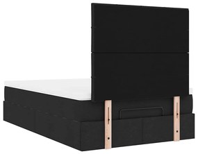 moldura de cama síriaXL otomana com colchão preto tecido