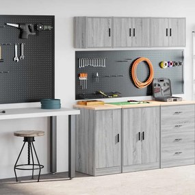 vidaXL Armários de garagem 2 pcs derivados de madeira cinzento sonoma